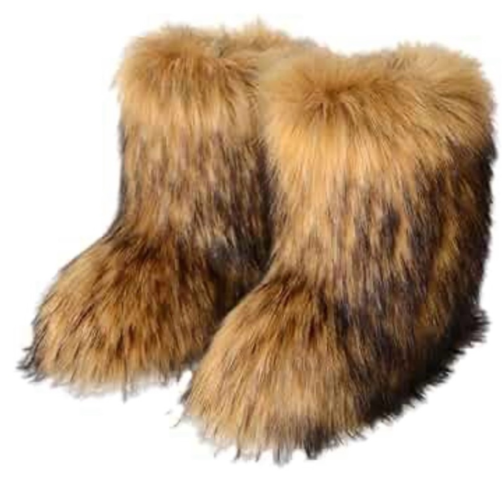 Fur Boots Size 9-10 Women